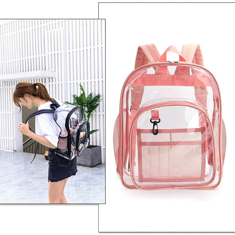 Casual Large Capacity Clear Shoulder Backpack PVC Waterproof Portable Schoolbag