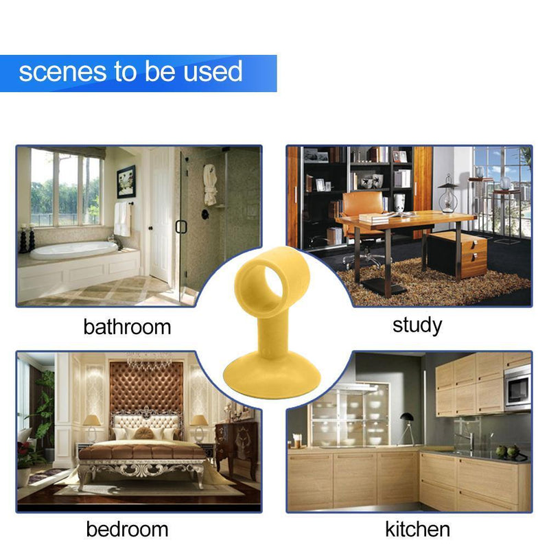 2pcs Anti-collision Doorknob Wall Crash Pad Door Handle Silencer (Yellow)