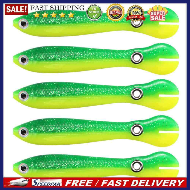 5pcs Luminous Loach 7cm 2g Lures Sinking Artificial Wobbler Soft Fishing Bait