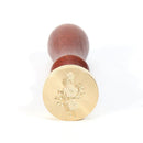 Retro Wooden Handle Sealing Wax Plant Pattern Wax Seal Stamps DIY Craft Gifts