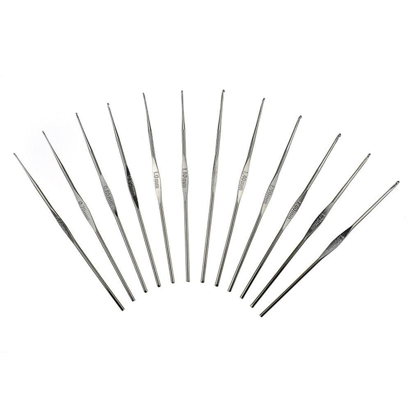 DIY Aluminum Crochet Hooks Sweater Knit Weave Sewing Needles Set (Purple) Newly