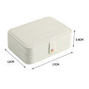 Velvet Jewelry Box Portable Necklace Earrings Organizer with Lock (White)