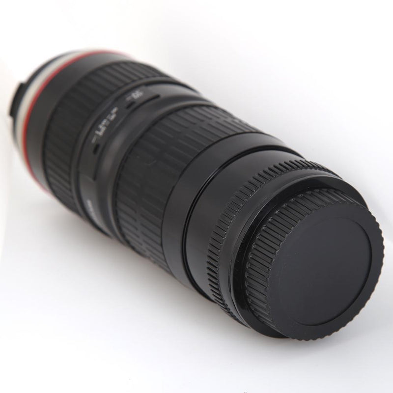 400mL Camera Lens Shaped Insulated Cups Stainless Steel Coffee Tea Mug with Lid