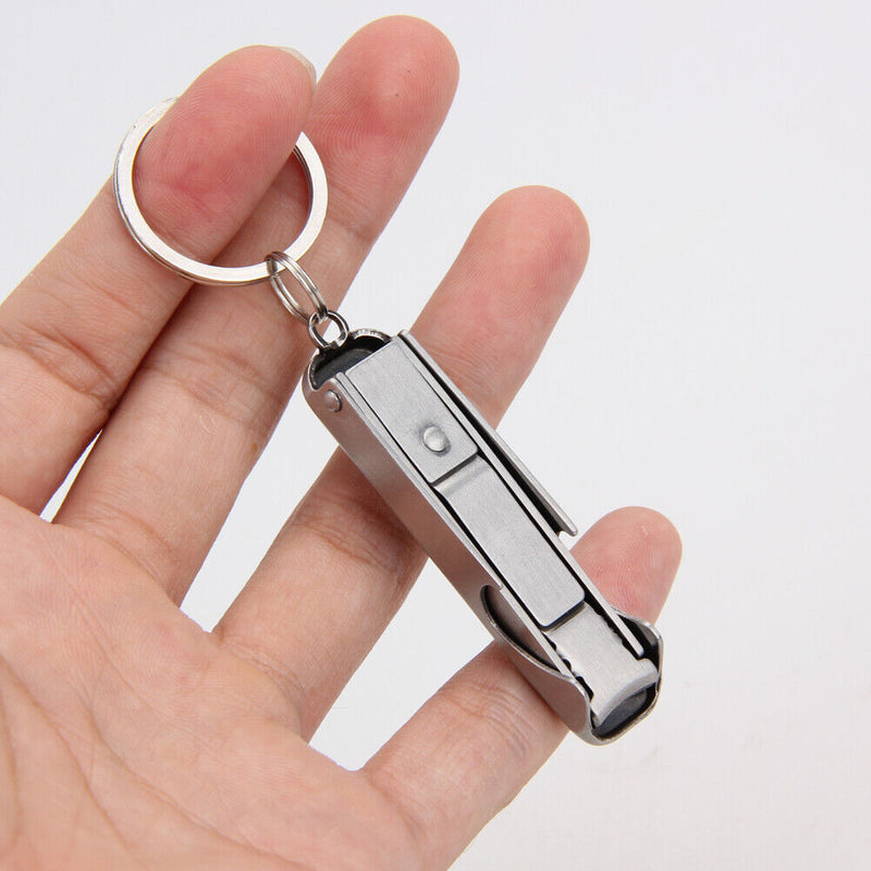 2 in 1 Bottle Opener EDC Foldable Hand Toe Nail Clippers Cutter Keychain