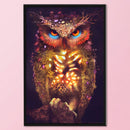 11CT Printed Full Cross Stitch DIY Glitter Owl Hand Painting Room Decoration Kit