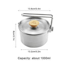 Steel Multifunctional Outdoor Picnic Kettle Teapot Camping Pot Cookware