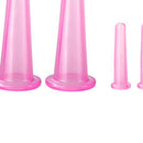4pcs Vacuum Cupping Can Massage Cupping Apparatus Set Health Care (Pink) Newly