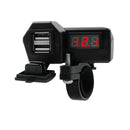 3.4A Motorcyle Charger Dual USB Cigarette Lighter Voltmeter Display Waterproof