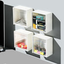 Wall Mounted Storage Box Transparent Adhesive Sundries Organizer Holder Racks