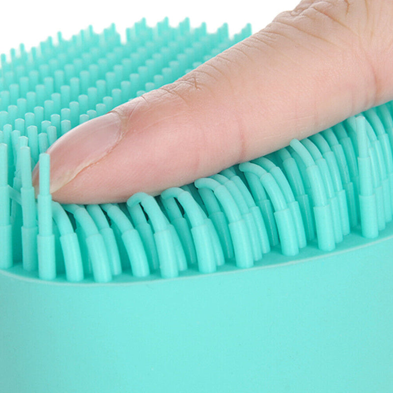 Silicone Pet Cat Bath Massage Brush Shampoo Grooming Comb Scrubber (Green) Newly