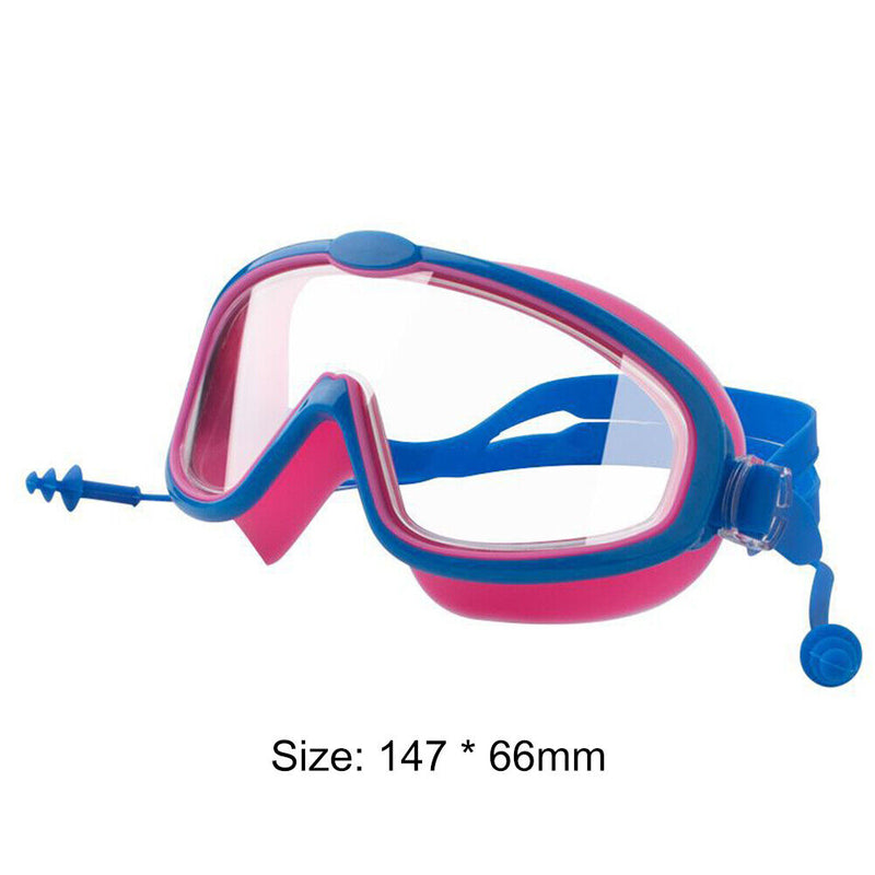 Children Swimming Goggles w/ Earbuds Anti Fog Swimming Glasses (Rose Red) Newly