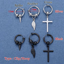 Steel Dangle Drop Clip Hoop Ear Stud Piercing Earrings Retractable Earrings