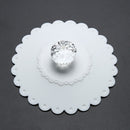 Lace Silicone Diamond Cup Lid Thermal Insulation Cup Cover (White)