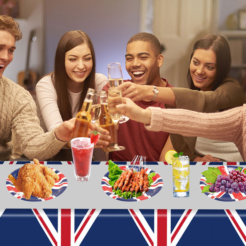United Kingdom Flag British Party Supplies UK Flags Paper Plates Tablecloth