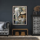 Elephant Mom and Son Oil Paint By Numbers Kits Canvas DIY Animal Home Decoration