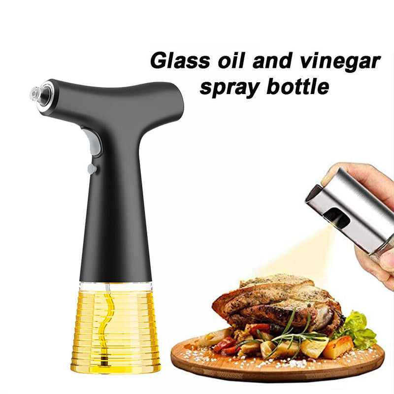 Electric Olive Oil Spray Bottle Soy Sauce BBQ Kitchen Vinegar Jar (Black)