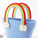 Cute Rainbow Cloud Mini Handbag Cotton Rope Female Seaside Beach Small Basket