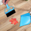 Mini Desktop Plastic Sweep Cleaning Brush Small Broom Dustpan Set (Blue) Newly