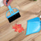 Mini Desktop Plastic Sweep Cleaning Brush Small Broom Dustpan Set (Blue) Newly
