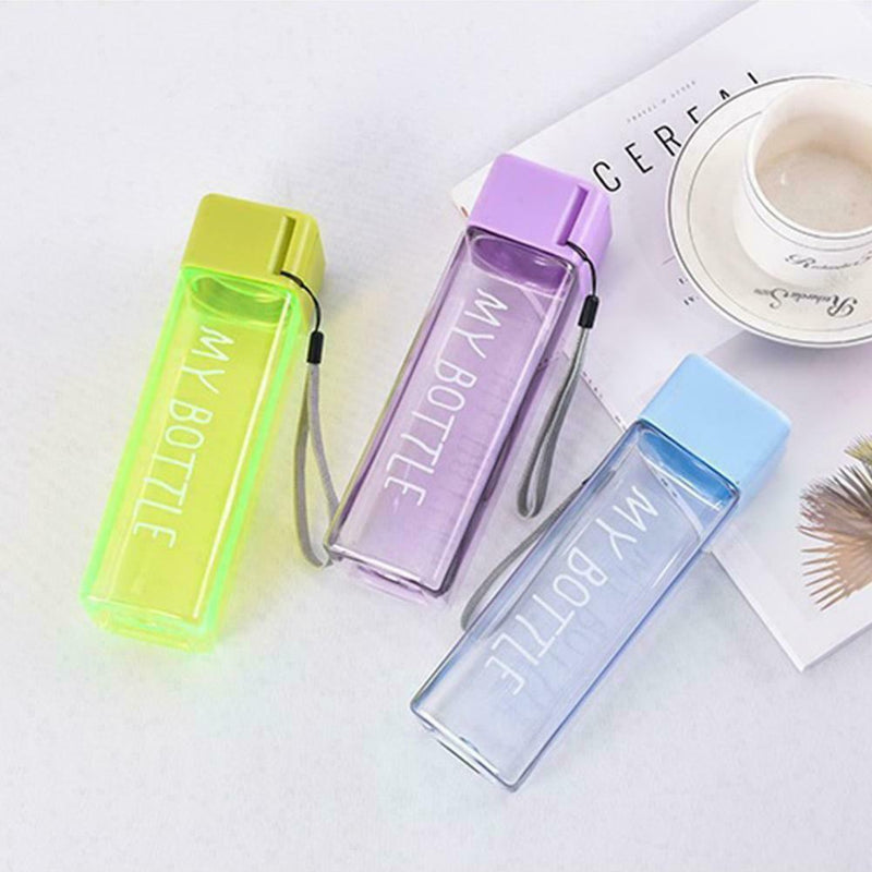 20pcs Water Bottle Square Fruit Tea Drink Transparent Sport non-toxic Tasteless