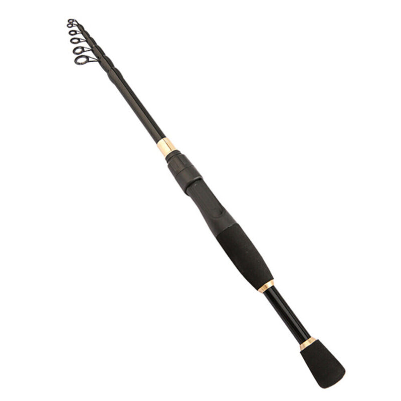 Telescopic Spinning Rock Fishing Rod Portable Carbon Fiber Pole (2.1m) Newly