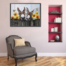 5D Diamond Painting Kit Fence Donkeys Full Round Drill DIY Crafts Mosaic Picture
