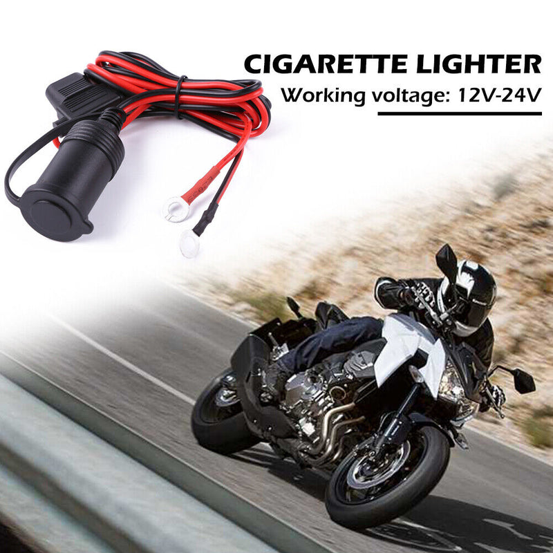 DC 12-24V Car Motorcycle Truck Cigarette Lighter Socket with In-line Fuse+Wire
