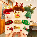4pcs Cute Christmas Hair Clip Set Brooch Shiny Santa Claus Hair Band Headdress