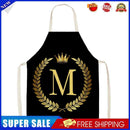 Letter M Kitchen Linen Apron Waterproof Household Cleaning Bibs (82x68cm)
