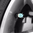4pcs Universal Crown Car Tyre Valve Caps Dustproof Valve Cover Cap (Blue)