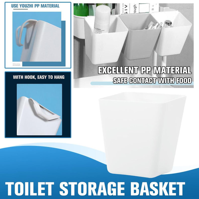 Storage Basket Plastic Back Hanging Bucket Portable Remote Control Organizer:
