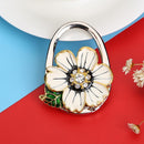 Six Petal Flower Foldable Bag Hook Purse Hanger Holder Table Hooks (White)