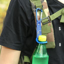 Sports Outdoor Rubber Kettle Buckle Carabiner Water Bottle Holder (Blue) Newly