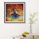 DIY Golden Tree Oil Paint by Numbers Coded Hand Painted Acrylic Drawing Gifts