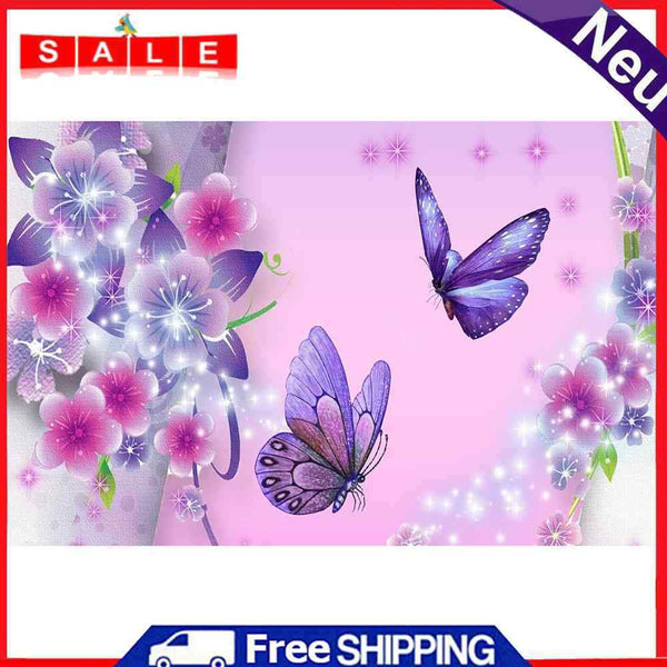 Flying Butterfly 5D DIY Full Round Diamond Painting Rhinestones Digital Mosaic