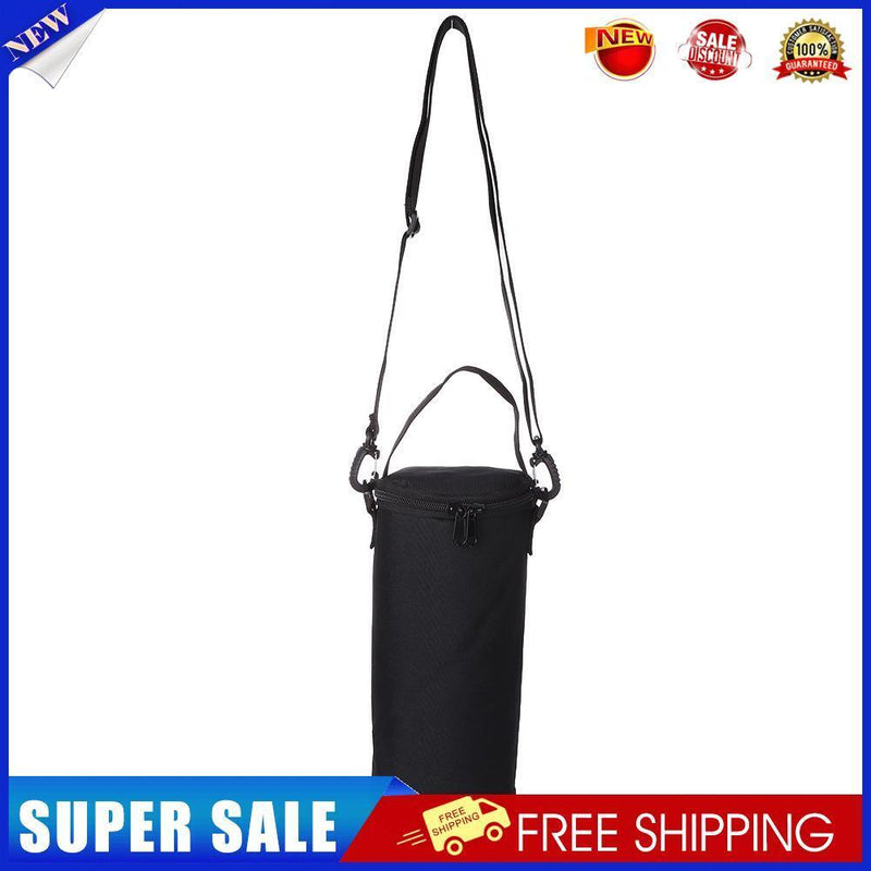 Outdoor Gas Canister Lamp Storage Bag Portable Water Bottle Cover (Black L)