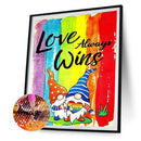 5D DIY Full Drill Round Shape Rainbow Goblin Rhinestone Diamond Drawing for Home