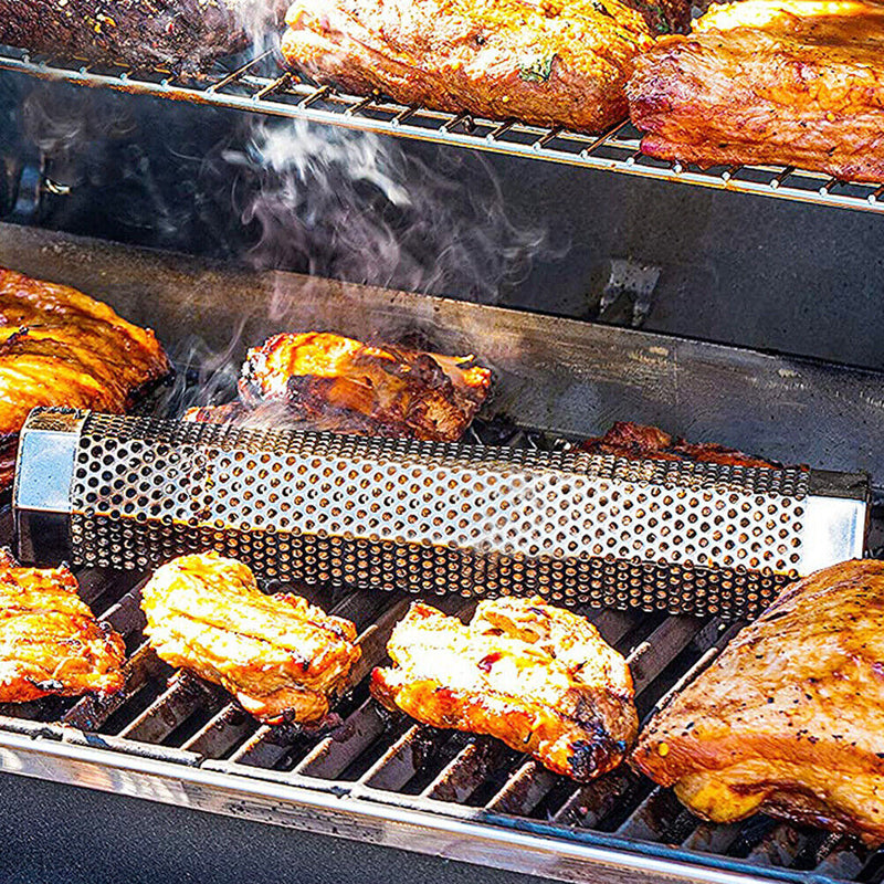 BBQ Wood Pellet Smoke Tube Grill Hot Cold Tuxedo Hexagonal Perforated Smoker
