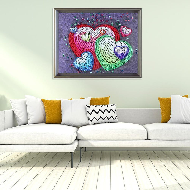 5D DIY Special-shaped Diamond Painting Cross Stitch Embroidery (H030 Heart)