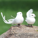 2pcs White Feather Artificial Foam Doves Lover Peace Doves Bird Home Decor Newly