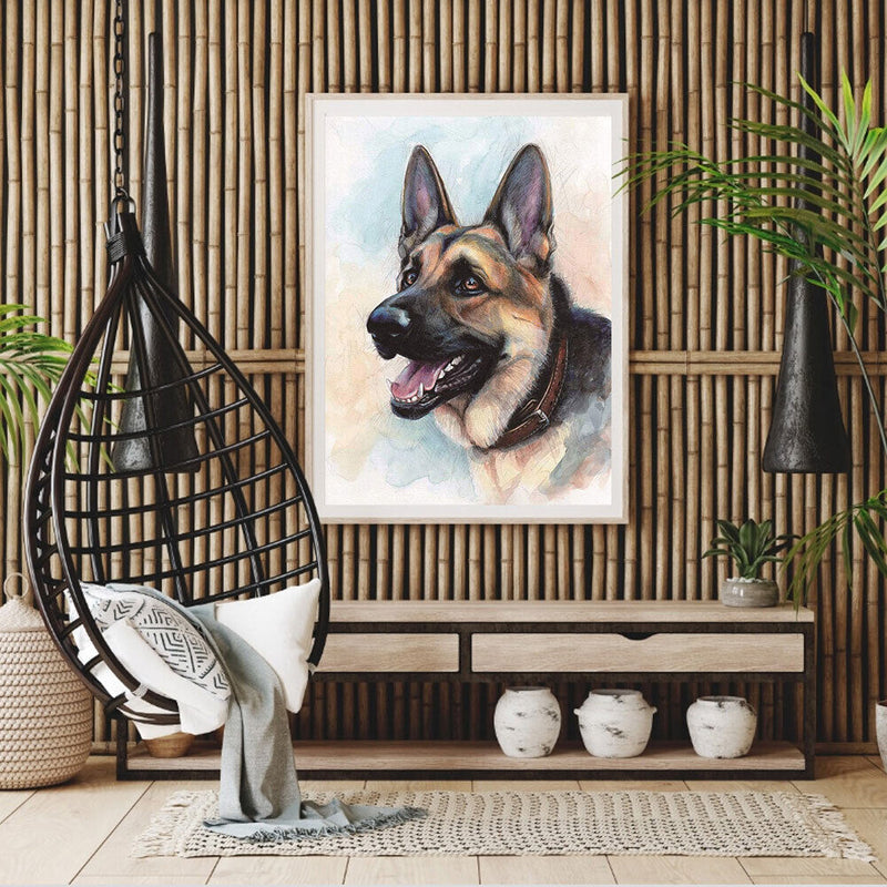 Dog Oil Paint By Numbers Kits DIY Handpainted on Canvas Wall Art Pictures