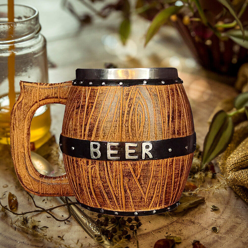 Large Capacity Wood Barrel Tankard Bucket Shaped Beer Bucket Cup Drinkware Newly