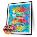 Partial Special Diamond Painting DIY Kit 4 Undersea Fish Rhinestone Picture