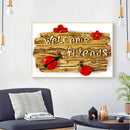 Welcome Friends 5D DIY Full Round Diamond Painting Home Decor Hanging Picture