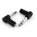6.35mm Male to 3.5mm Female Right Angle Stereo Audio Adapter 90 Degree Connector