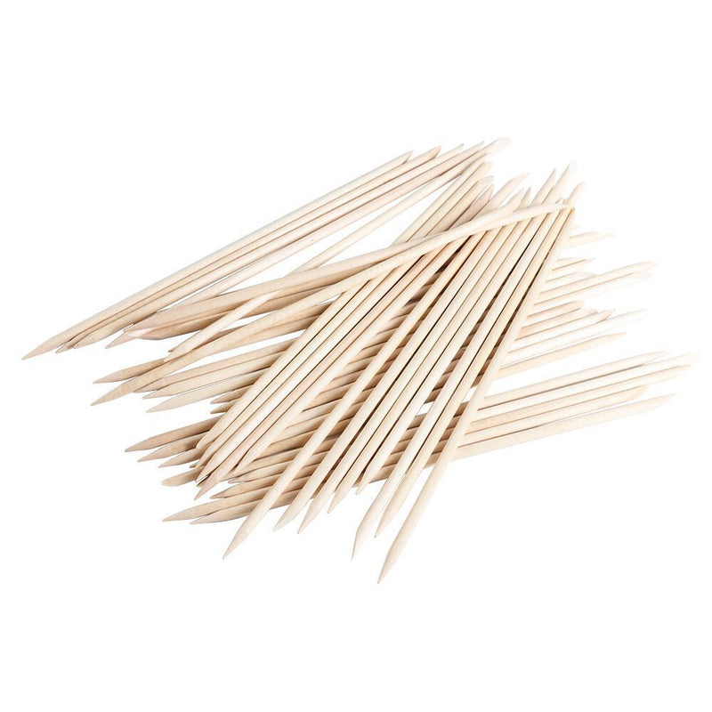 Exfoliating Nail Cuticle Pusher Pedicure Pusher Orange Wood Sticks Dual-ended