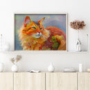Full Embroidery Colorful Cat Cross Stitch Kit 11CT Stamped DIY Canvas Craft Gift