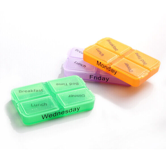 7 Days Weekly Pill Box Storage Case Healthcare Tablet Sorter B