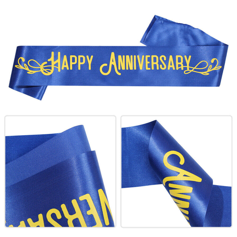 Decors Satin Sash Anniversary Celebration Happy Anniversary Shoulder Strap