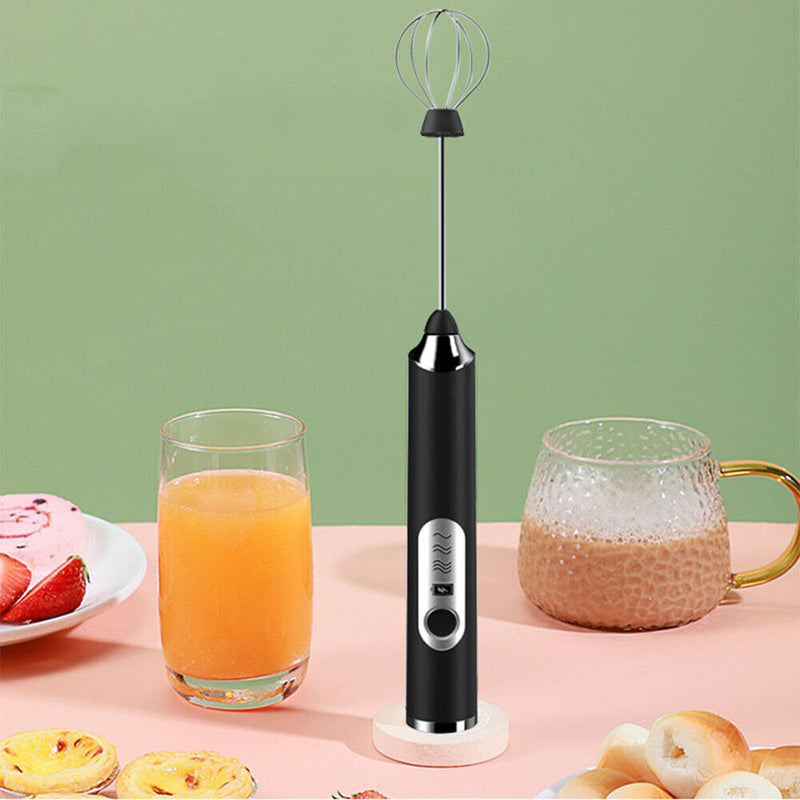 Automatic Milk Coffee Whisk Mixer Electric Egg Beater Kitchen Tool (Black) Newly